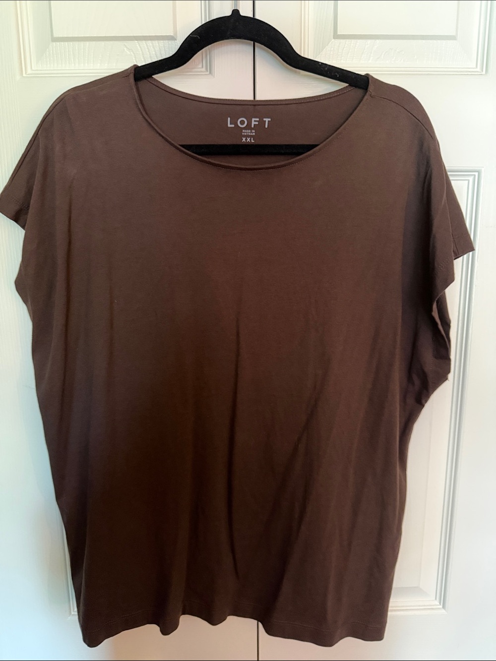 LOFT Brown Short Sleeve Crewneck Tee